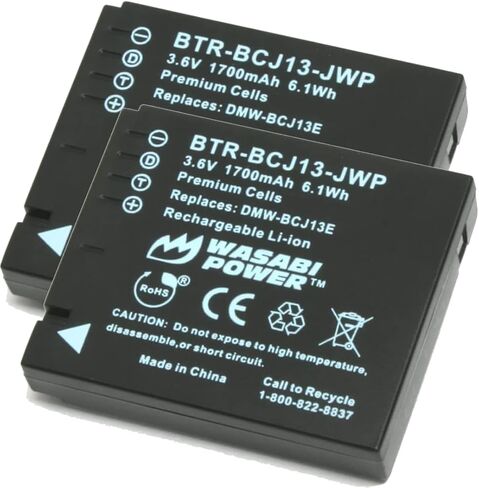 Wasabi Power Battery (2-Pack) and Dual USB Charger Compatible with Panasonic DMW-BCJ13 and Lumix DMC-LX5, DMC-LX7 in Saudi Arabia