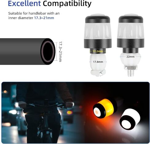 ulip المقود قبضة ضوء إشارات تحول للدراجات بدوره إشارات للدراجات البخارية الإلكترونية USB مصباح مؤشر قابل لإعادة الشحن أضواء تحذير السلامة الذكية 3 أوضاع الضوء in Kuwait