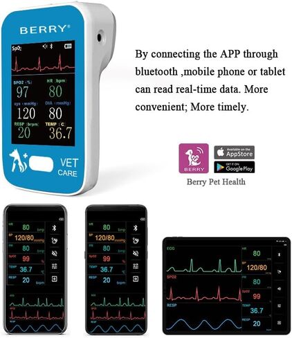 جهاز مراقبة الكلاب والقطط، spo2، معدل النبض، BP، مراقبة درجة الحرارة بيري موديل جديد AM6200 جهاز مراقبة المريض البيطري in Kuwait