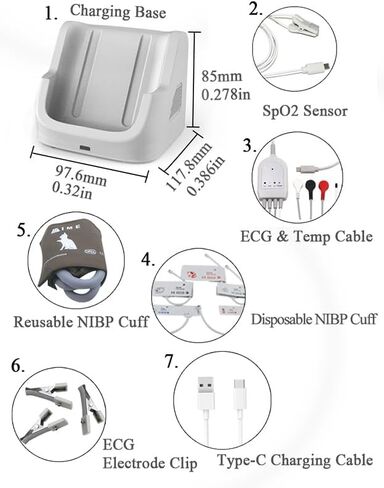 جهاز مراقبة الكلاب والقطط، spo2، معدل النبض، BP، مراقبة درجة الحرارة بيري موديل جديد AM6200 جهاز مراقبة المريض البيطري in Kuwait