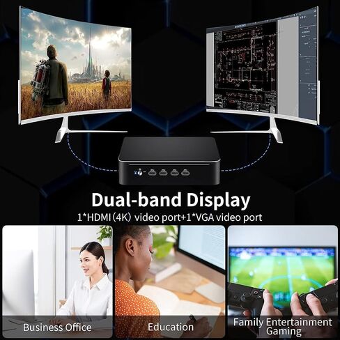 Mini PC i9-10885H 8 Cores Up to 5.3GHz, Deaktop Computer Windows 11 pro, 32G DDR4 RAM 1T M.2 NVME SSD, 4K HDMI2.0 VGA Dual Display, Wifi6 Bluetooth5.2, Gigabit LAN for Office/Hone/HTPC in Saudi Arabia