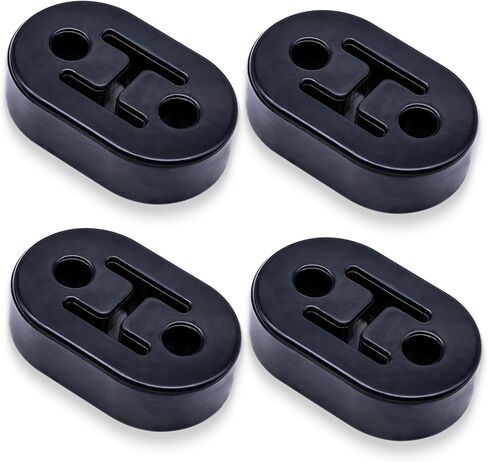 4 قطع شماعة عادم مطاطية، شماعة كاتم صوت عادم السيارة عالية الكثافة، فتحتين 0.47 بوصة (12 مم)، جلبة شماعة عادم كاتم الصوت (أسود) in Kuwait