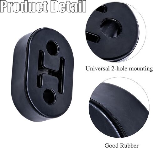 4 قطع شماعة عادم مطاطية، شماعة كاتم صوت عادم السيارة عالية الكثافة، فتحتين 0.47 بوصة (12 مم)، جلبة شماعة عادم كاتم الصوت (أسود) in Kuwait