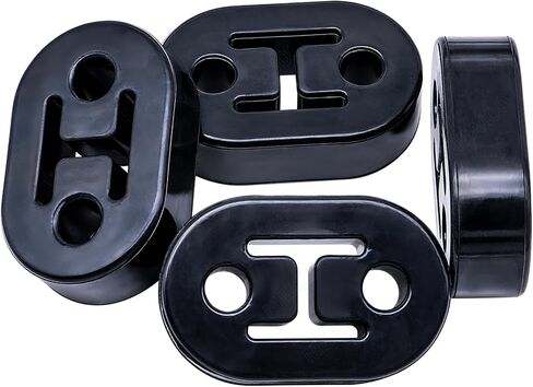 4 قطع شماعة عادم مطاطية، شماعة كاتم صوت عادم السيارة عالية الكثافة، فتحتين 0.47 بوصة (12 مم)، جلبة شماعة عادم كاتم الصوت (أسود) in Kuwait