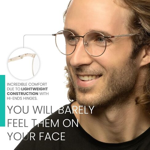 2SeeLife Gold Metal Rim Reading Glasses Men & Women to Look Modern with Clear Vision - Sturdy & Durable Readers for Women & Men - Comfortable for All Face Shape Mens Glasses - Reading Glasses 1.0 in Saudi Arabia