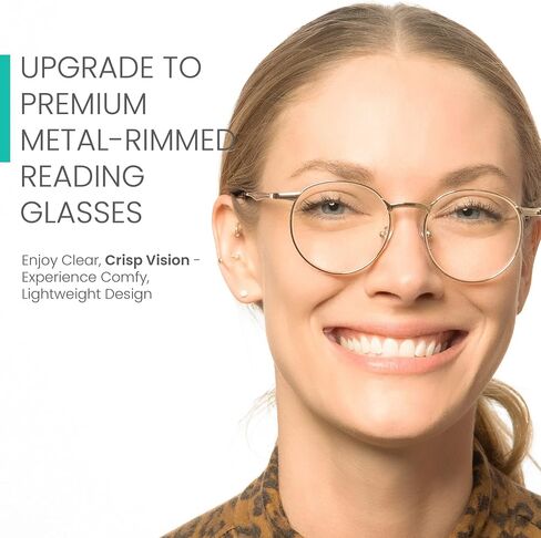 2SeeLife Gold Metal Rim Reading Glasses Men & Women to Look Modern with Clear Vision - Sturdy & Durable Readers for Women & Men - Comfortable for All Face Shape Mens Glasses - Reading Glasses 1.0 in Saudi Arabia