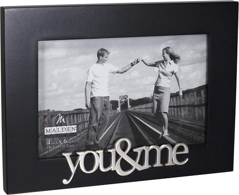 إطار صورة خشبي أسود من Malden International Designs Expressions You and Me، مقاس 4x6، أسود in Saudi Arabia