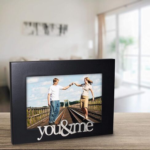 إطار صورة خشبي أسود من Malden International Designs Expressions You and Me، مقاس 4x6، أسود in Saudi Arabia