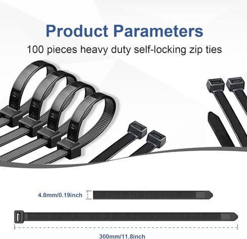 العلاقات البريدي كابل منطقة باردة 100 حزم البريدي العلاقات السوداء الثقيلة 12 بوصة العلاقات سلك النايلون لحديقة التخييم المنزل مكتب in Kuwait