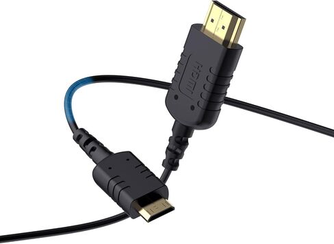 كابل HDMI صغير رفيع للغاية 4K من FeelWORLD بطول 1.5 قدم، كابل HDMI 2.0 نحيف 2.5 مم، يدعم السرعة العالية 4K@60 هرتز 2160p 1080p 18gbps 3D HDR للكاميرا وكاميرا الفيديو والكمبيوتر المحمول والكمبيوتر اللوحي in Kuwait