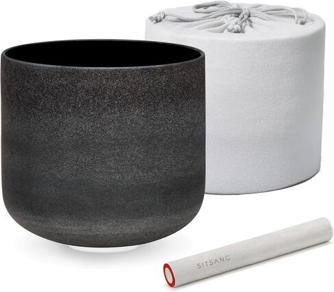 SITSANG 440 Hz Black A Note Crystal Singing Bowl Third Eye Chakra 6 inch with Sponge Padded Bundle Bag and Singing Bowl Suede Striker and Rubber Mallet in Saudi Arabia