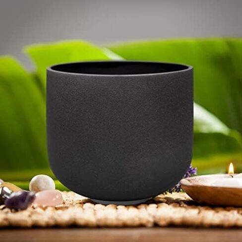 SITSANG 440 Hz Black A Note Crystal Singing Bowl Third Eye Chakra 6 inch with Sponge Padded Bundle Bag and Singing Bowl Suede Striker and Rubber Mallet in Saudi Arabia