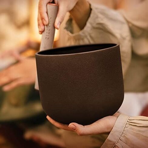 SITSANG 440 Hz Black A Note Crystal Singing Bowl Third Eye Chakra 6 inch with Sponge Padded Bundle Bag and Singing Bowl Suede Striker and Rubber Mallet in Saudi Arabia