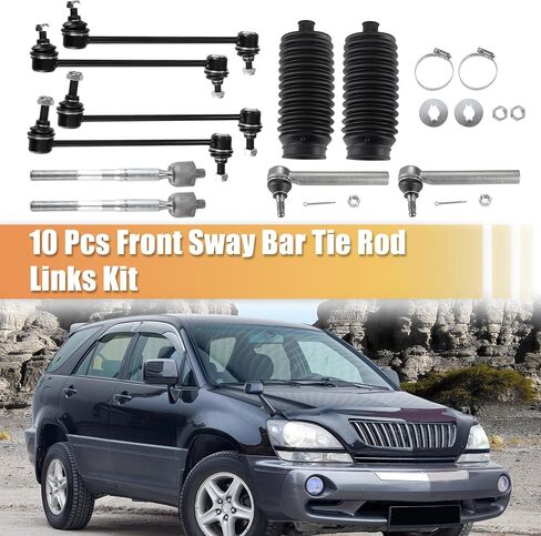 X AUTOHAUX 10 Pcs Front Rear Sway Bar Link Inner Outer Tie Rod End Steering Boot for Toyota Highlander 2004-2007 for Lexus RX330 RX350 Stabilizer Bar Links No.EV80945/ES80944/K90344/K90345 in Saudi Arabia
