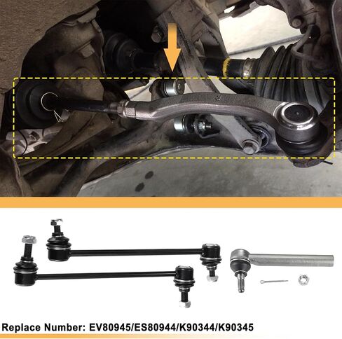 X AUTOHAUX 10 Pcs Front Rear Sway Bar Link Inner Outer Tie Rod End Steering Boot for Toyota Highlander 2004-2007 for Lexus RX330 RX350 Stabilizer Bar Links No.EV80945/ES80944/K90344/K90345 in Saudi Arabia