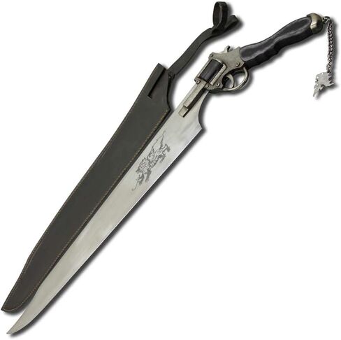 وظيفية Squall Gunblade مسدس نسخة السيف لتأثيري الفولاذ المقاوم للصدأ البناء الجلود غمد أنيمي السيف مع مسدس وظيفي in Saudi Arabia