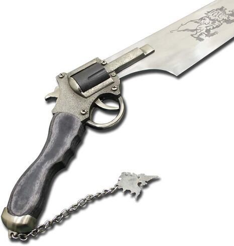 وظيفية Squall Gunblade مسدس نسخة السيف لتأثيري الفولاذ المقاوم للصدأ البناء الجلود غمد أنيمي السيف مع مسدس وظيفي in Saudi Arabia