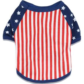 Fourth of July Dog Shirt, Patriotic Pet Outfit, USA Star-Spangled Design, Independence Day Puppy Clothes, Large