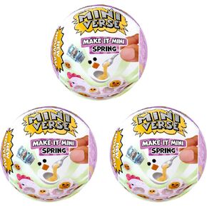 Miga's Miniverse Make Mini Mini Make It Mini Spring (3 Pack) - Spring ، موسمية ، عيد الفصح ، عبوة أعمى ، DIY ، الحرف ، النشاط ، لعب الراتنج ، طعام نسخة طبق الأصل ، وليس صالحًا ، جامعي ، 8+