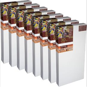 Masterpiece Z8DC-3451 3D Pro 2.5 "Deep Carmel Portrait Smooth 10.3 Oz Cotton Canvas 34" × 51 "White 8 Pack