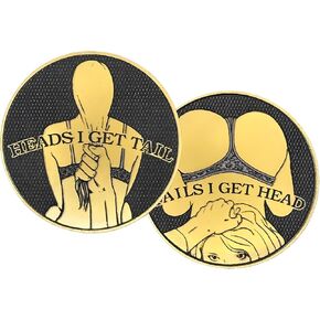2PCS Heads and Tails Coin, Heads i get Tail Coin,Tails i get Head Coin for Men, Challenge Coins, Lucky Coins, Funny Coins, Funny Prank Gifts, Suitable for Coin Collectors