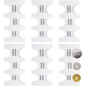 PATIKIL 6Pcs Japanese Coin Holder, Portable JPY Coin Organiser Dispenser Coin Hard Case Storage 8 Slots, Great for Home, Office, Collection,Black