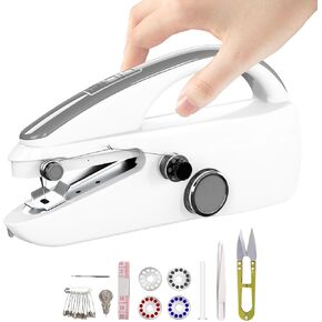 Handheld Sewing Machine,Two dear,Mini sewing machine,Easy to Use and Fast Stitch Suitable for Clothes,Fabrics, DIY Home Travel Electric Handheld Sewing Machine for Beginner(Grey)
