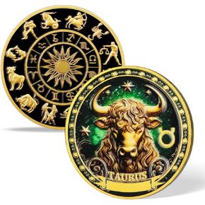 12 Constellation Challenge Coin, Virgo Coin - 1 Oz Golden Plated Token in Capsule, Astrology and Zodiac Gifts, Ideal Novelty Individual Collectible Gift