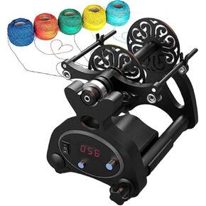 Electric Spinning Wheel, 120 G / 240 G Capacity Yarn Ball Winder with Panel Control, Forward and Reverse Switching, Adjustable Speed & Low Noise for Yarn Weaving Blending Roving Craft