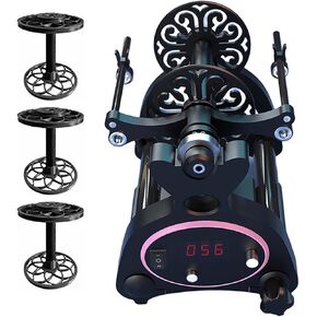 Electric Speed Spinning Wheel, Digital Display with 3pcs Spools, Speed Control, Forward and Reverse, Handmade Wool Yarn Spinner, Household Yarn Winding Tool