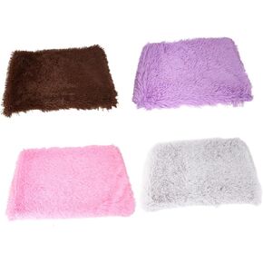 TOYANDONA Cushion Thickened Plush Fleece Blanket for Dogs Cats Warm Winter Mat for Pets Soft Lightweight for Home Use Purple S
