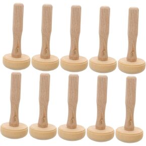OHPHCALL Ink Roller Printmaking Tool 10pcs Wood Block Printing Baren Pottery Rubbing Roller Smooth Surface for Art Craft