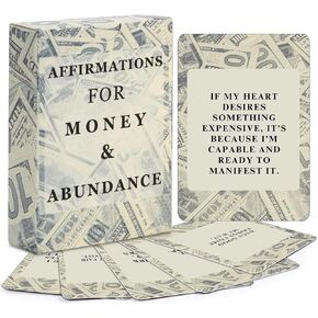 Isaac Liev Positive Money Affirmation Cards – 50 Affirmations for Manifestation Wealth Attraction Quotes- Manifesting Prosperity Mantras Deck – Daily Motivational Mindset for Men & Women