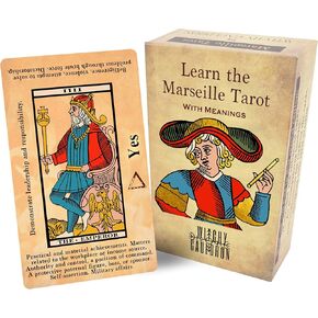 Witchy Cauldron Marseille Tarot Deck for Beginners - Illustrated Cards with Easy-to-Read Meanings for Learning Tarot