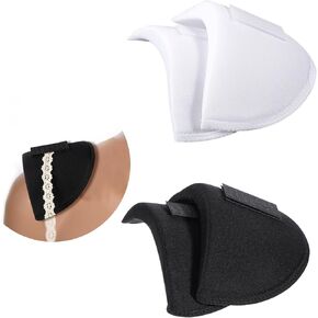 JIYIN 2 Pairs Shoulder Pads, Black & White 0.6 in Thickness Set-in High Low Shoulders Pad Breathable Sponge Pads Shoulder Enhancer for Women Men Sloping High Low Shoulders Sewing Accessories