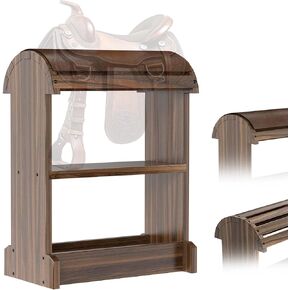 Extra-Large Wood Saddle Rack, Ideal Saddle Stand for Horse Tack Organizers & Western Saddles Sstand, Stores & displays Your Trophy Saddles (Chocolate Brown)