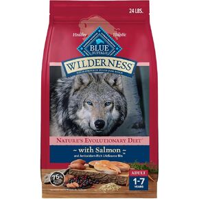 Blue Buffalo Wilderness Adult High-Protein Dry Dog Food Natural Salmon WITH WHOLESOME GRAINS