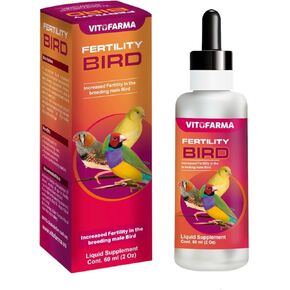 Fertility Bird Supplement for Birds - Boost Breeding Success & Reproductive Health - 60ml Liquid Formula for Finch, Canary, Parakeet, Budgie, Exotic Birds - Easy Dropper Dosage