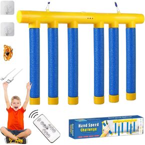 Upgrade Reflex Challenge Game, Hand Eye Coordination Training Reaction Training Toy, Catch All Drop Sticks Game, Adjustable Speed with Remote Control