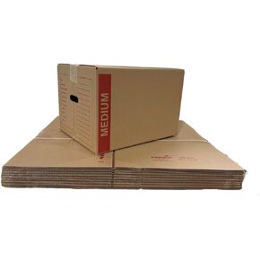 10 - Pack Medium Cardboard Moving Boxes 18x14x12 32 ECT With Handles