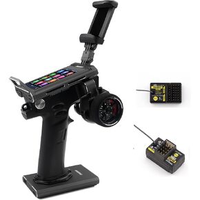 Flysky Noble NB4 Pro+ Surface Radio TX 2.4GHz 18CH AFHDS 3, Radio Transmitter 3.5 Inch IPS Touching Screen & 2 Flysky Receivers FGR4B & FGR8B - Surface Radio TX for RC Cars & RC Boats (HELIDIRECT)