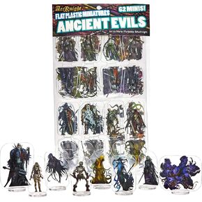 Arcknight Flat Plastic Miniatures: Ancient Evils; 62 Unique Evil-Themed Minis for DND 5e and Pathfinder; Affordable, Skinny Figurines for Dungeons and Dragons and Other Tabletop RPG Games