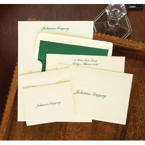 Personalized Raised Ink Ensemble Set, Enclosure Cards, Fold Notes, Sheets, Envelopes