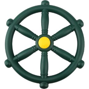 Playground Steering Wheel Plastic Pirate Ship Wheel Playground Swingset Steering Wheel Playset Accessories for Kids Outdoor Backyard Playhouse Treehouse (1, Green)