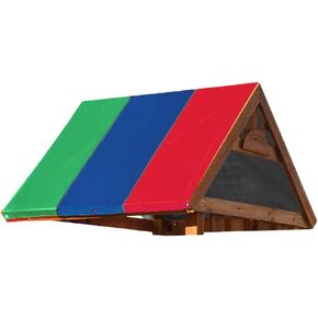 Swing Set Replacement Tarp, 52 x 89 in Multicolor Playground Roof, Multicolor Backyard Playset Canopy Replacement for Play Set Outdoor(Green + Blue + Red)