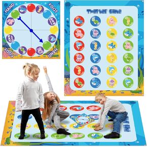 Giant Floor Games - Summer Ocean Pose Balance Game, Under the Sea Party Game, Indoor Outdoor Interactive Game For Kids Adults - Promotes Physical Activity, Family Board Game Mat for Lawn Yard Camping