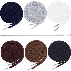 6pcs Drawstring Cord with Spring Threader Tool, 57.4in Hoodie String, Replacement Drawstring for Sweatpants Pants Hoodies Jackets Bags- 6 Colors
