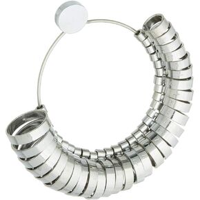 Metal Finger Gauge Set Ring Sizer Wide Band GRADUATED1-15 Measuring Finger Sizes