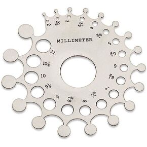 Diamond & Pearl Gauge | Dual-Sided Measurement | Durable Plastic | Professional Measuring & Accurate | Metric Scale Included