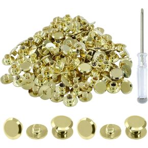 60 Sets Silver Chicago Screws, M5*4mm Leather Rivets Screw Rivets Buttons DIY Leather Trim Craft Bookbinding for Decorate Repair Belt Bag Shoes Purse